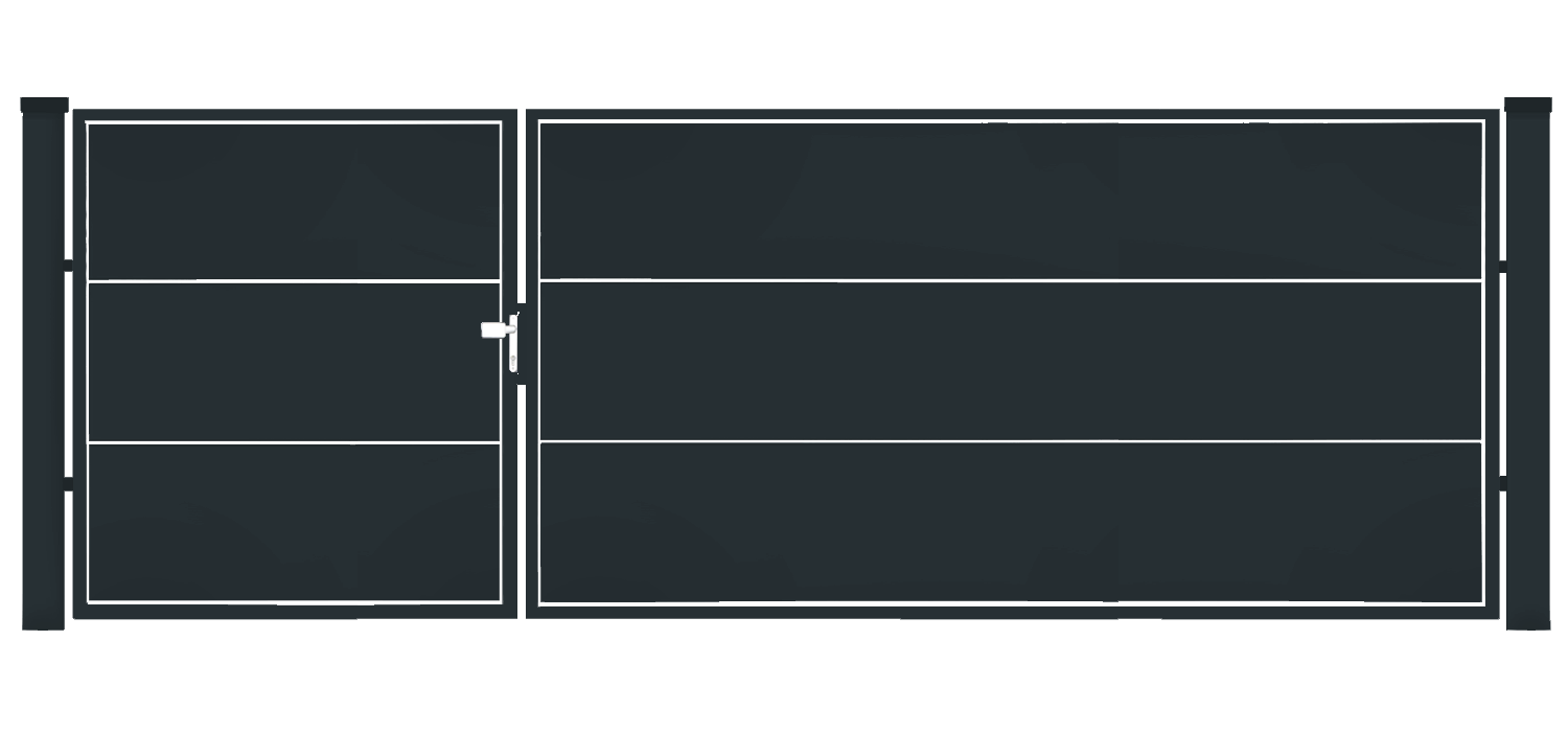 Gartentor - 2‑flügelig A-Symmetrisch - WALL Solid