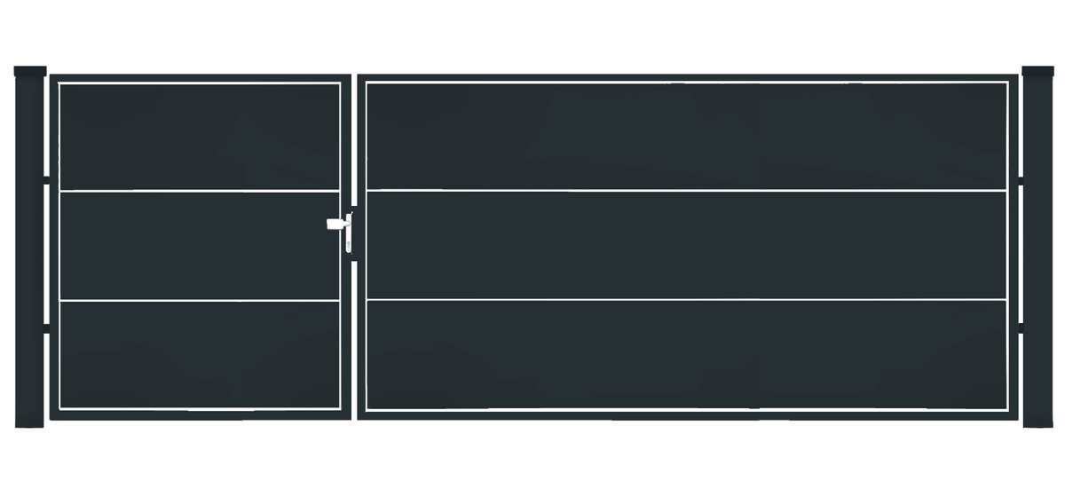 Gartentor - 2‑flügelig A-Symmetrisch - WALL Solid