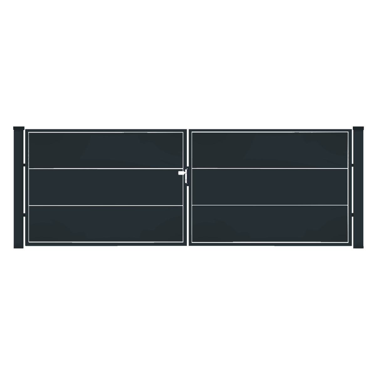 Gartentor - 2‑flügelig - Anthrazit - WALL Solid