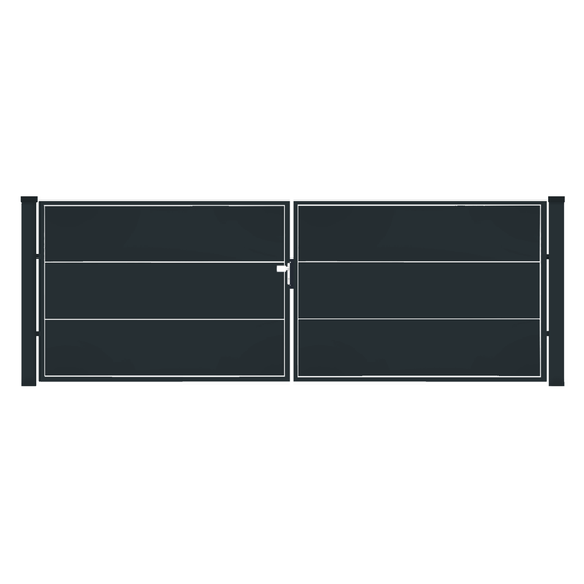 Gartentor - 2‑flügelig - Anthrazit - WALL Solid