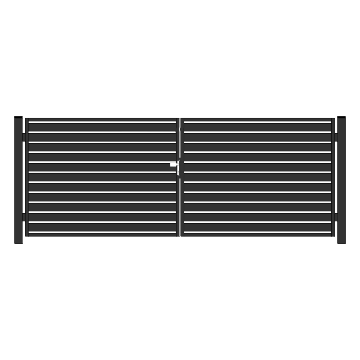 Gartentor Metall - 2‑flügelig - Lamellen Palisade