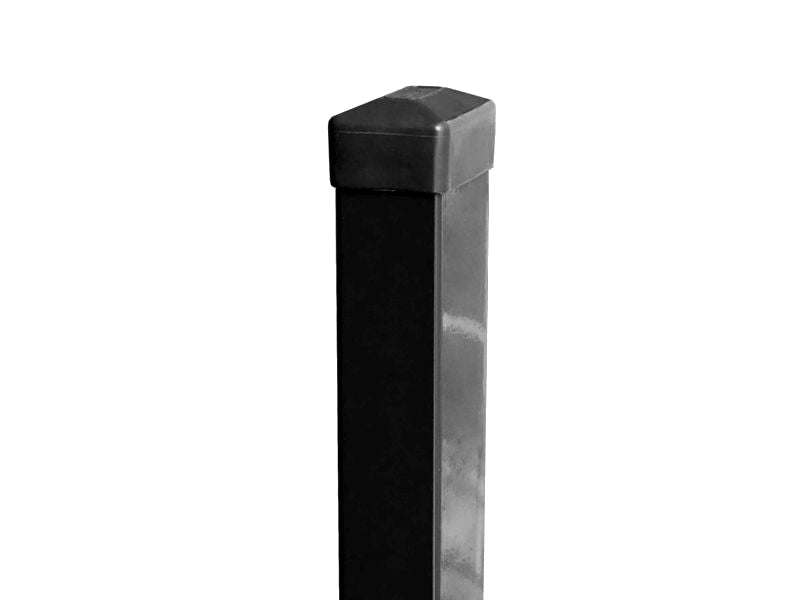 Schwarzer Metallpfosten für Zauninstallationen