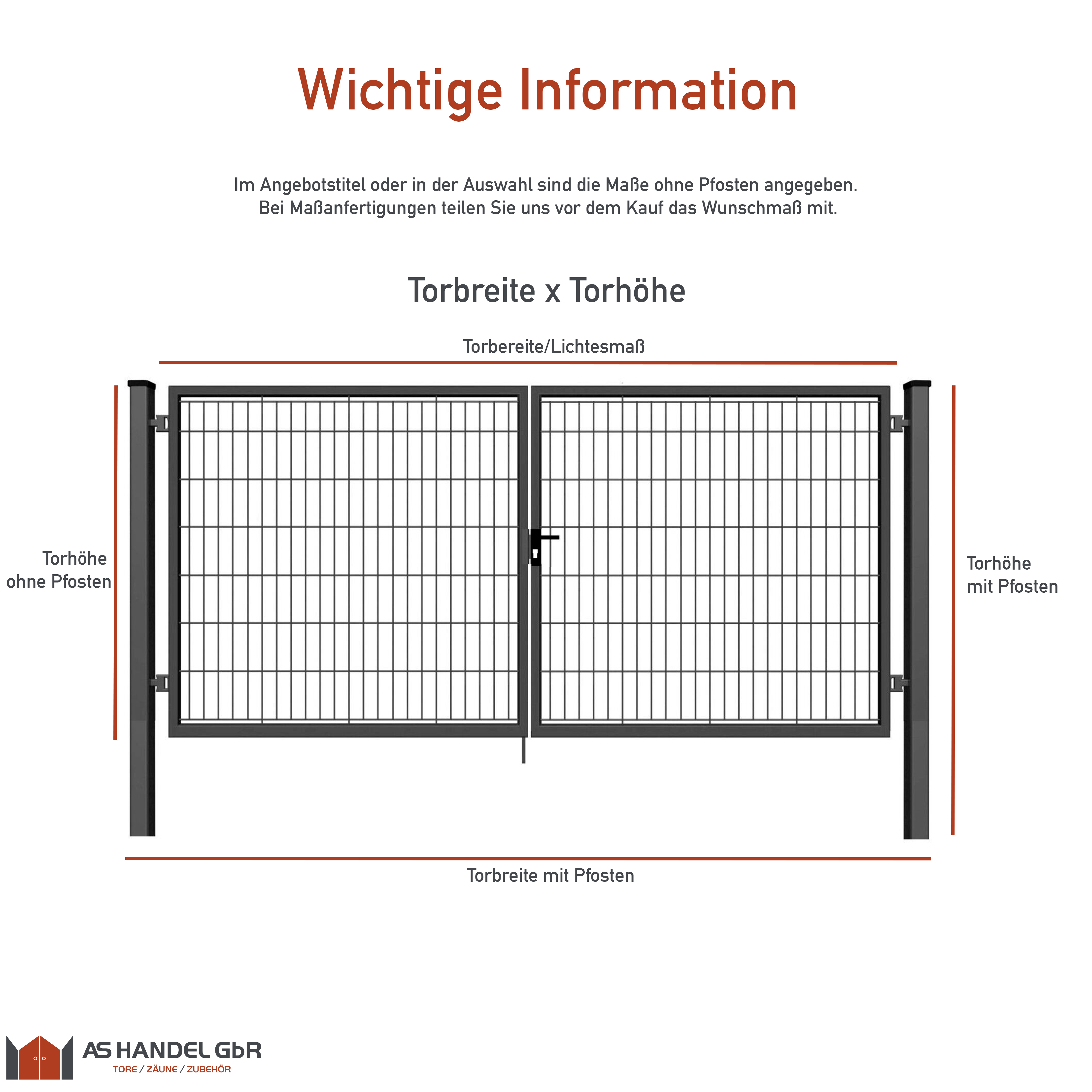 Gartentor Metall - 2‑flügelig - WALL MODERN