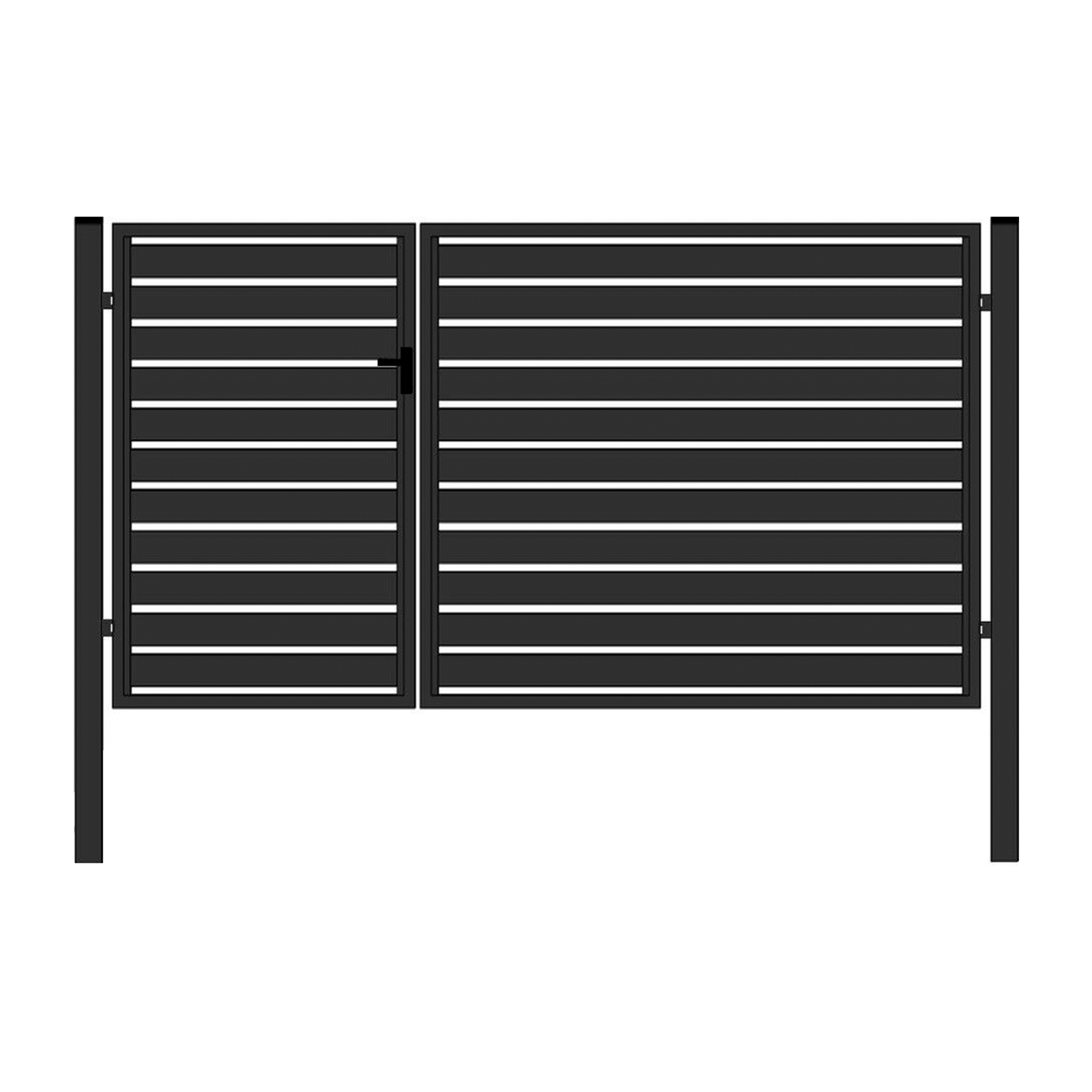 Gartentor - 2‑flügelig A-Symmetrisch - Lamellen Palisade