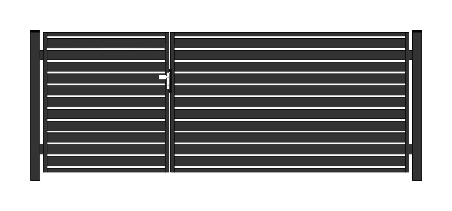 Gartentor - 2‑flügelig A-Symmetrisch - Lamellen Palisade