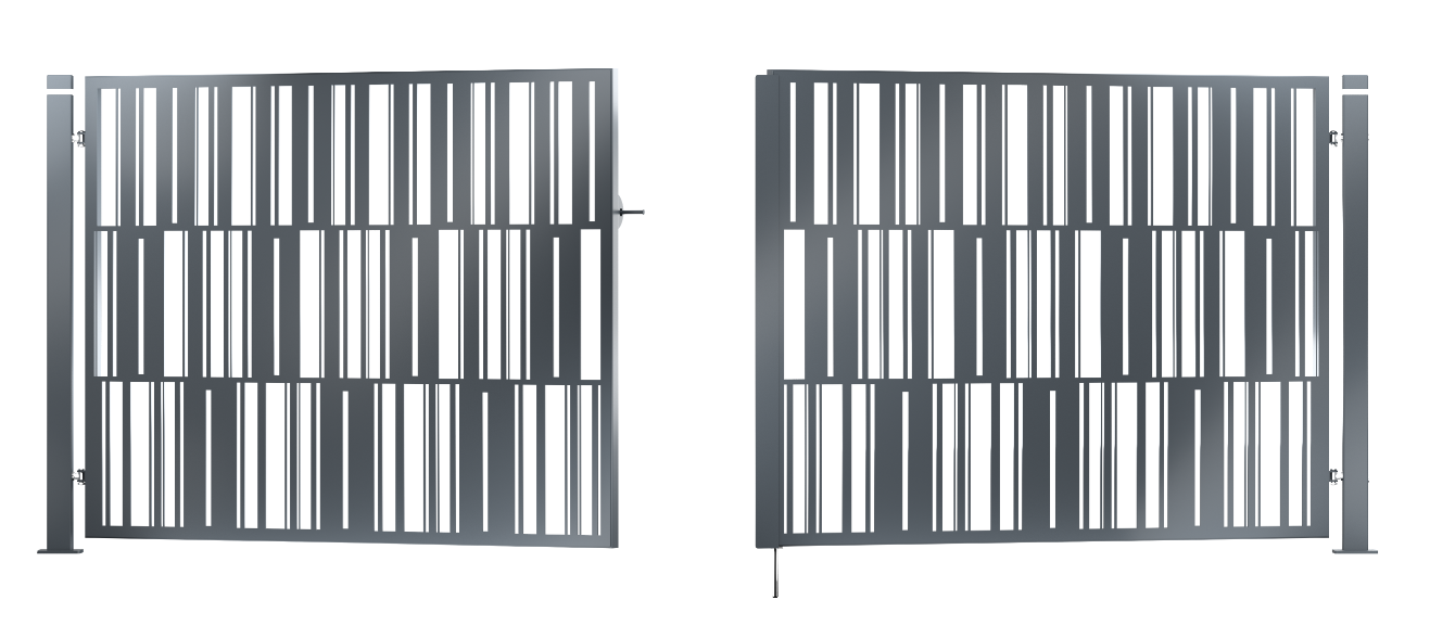 Gartentor Metall - 2‑flügelig - MODERN
