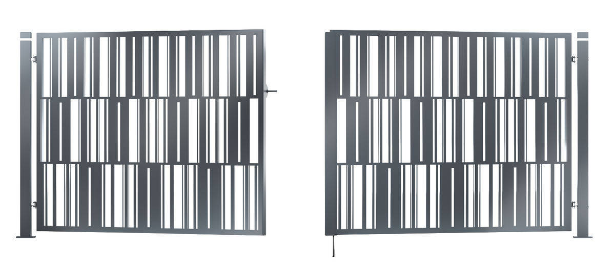Gartentor Metall - 2‑flügelig - MODERN